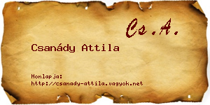 Csanády Attila névjegykártya